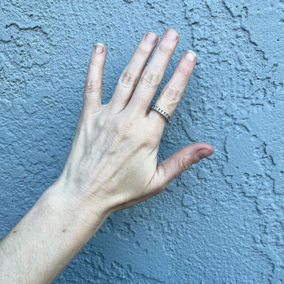 Vintage Cocktail Ring Size 7 1/4 With Cubic Zirconia and Sterling Silver - Picture 9 of 10